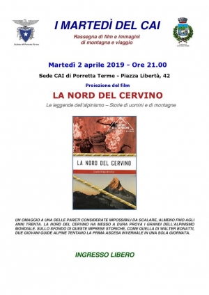 Cai AAB di Porretta Terme - 2 aprile  - I martedi del CAI: la nord del Cervino