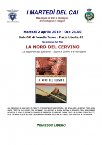 Cai AAB di Porretta Terme - 2 aprile  - I martedi del CAI: la nord del Cervino