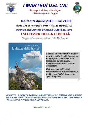 Cai AAB di Porretta Terme - 9 Aprile - I martedi del CAI : L&#039;altezza della libertà