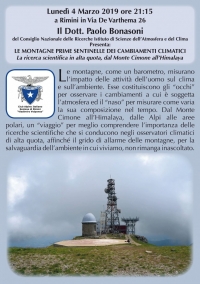 CAI RIMINI - 4 marzo - le montagne sentinelle dei cambiamenti climatici