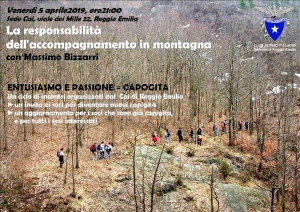 Cai Reggio Emilia - 5 aprile - la responsabilità dell&#039;accompagnamento in montagna