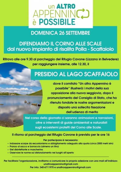 Domenica 26 settembre: in difesa del Corno alle Scale